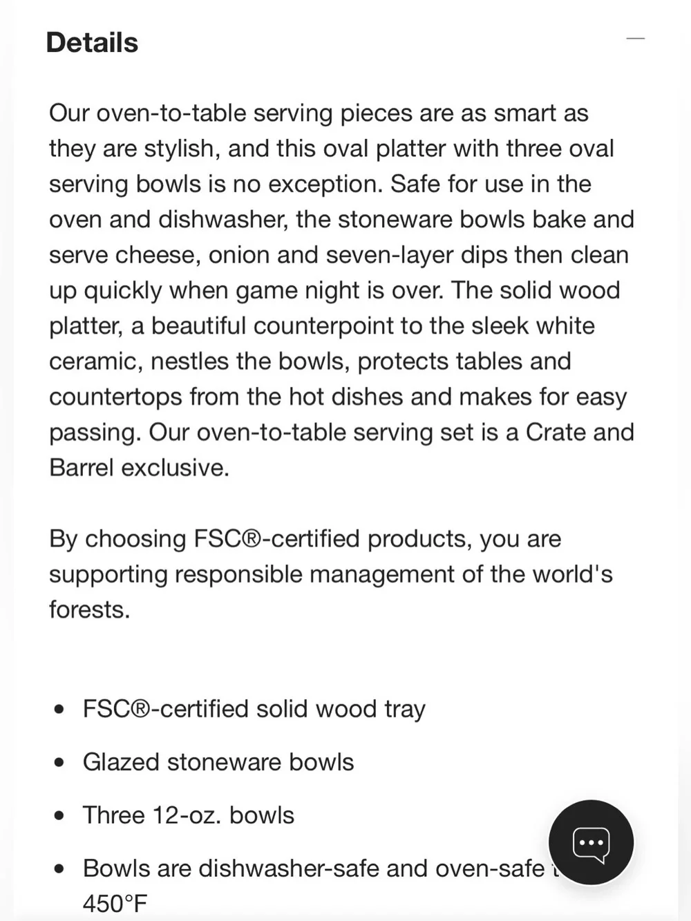 Crate&Barrel Oven-to-Table Oval Serving Bowls with Oval Platter